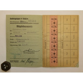 Lidmaatschapskaart in RLB Reichsluftschutzbund Landesgruppe Sachsen. Espenlaub militaria
